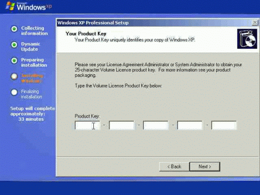 install Windows xp