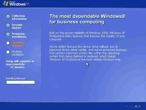 install Windows xp