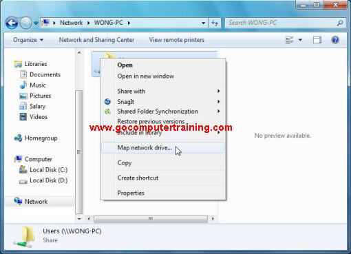 Windows 7 map network drive