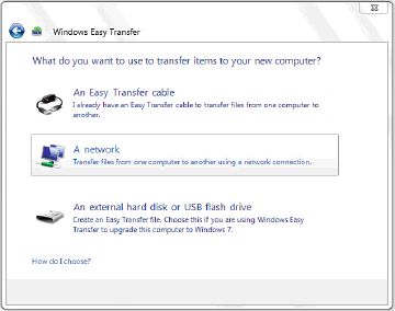Windows easy transfer method