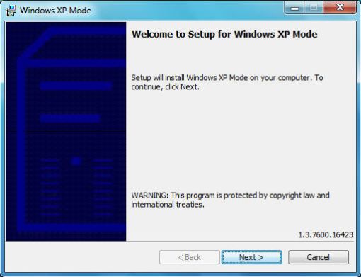 Windows XP mode