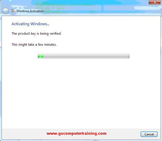 activating Windows 7 process