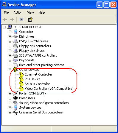 Windowx XP device manager