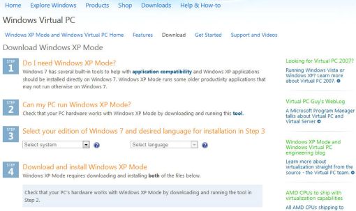 download Windows XP mode
