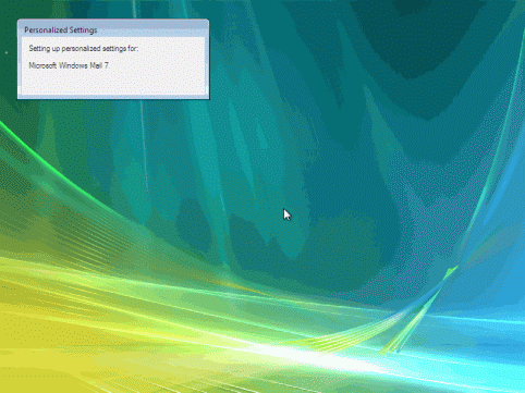 install vista personalized settings