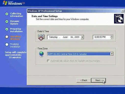 install Windows xp