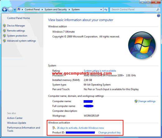 Windows 7 activation