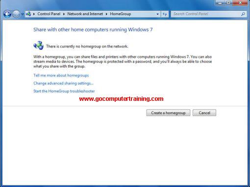 Windows 7 create homegroup
