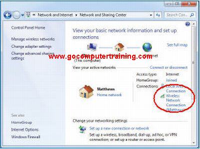 Windows 7 wireless network connection